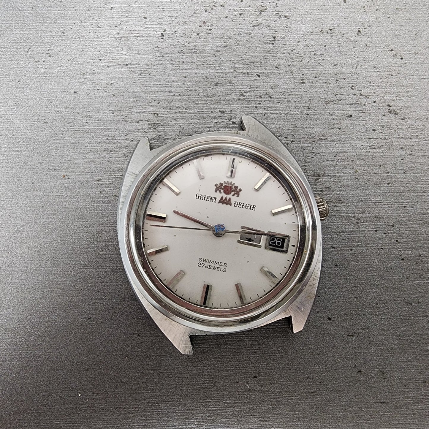 Orient AAA Deluxe Watch Men 36mm White Dial Silver Tone Daydate Automatic PARTS0