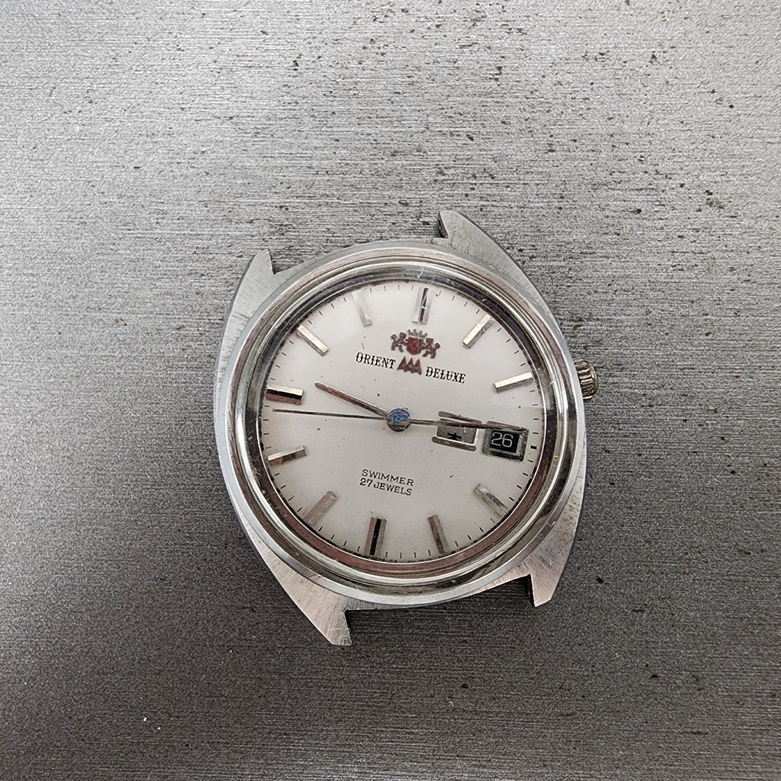 Orient AAA Deluxe Watch Men 36mm White Dial Silver Tone Daydate Automatic PARTS0