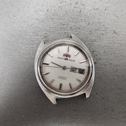 Orient AAA Deluxe Watch Men 36mm White Dial Silver Tone Daydate Automatic PARTS0