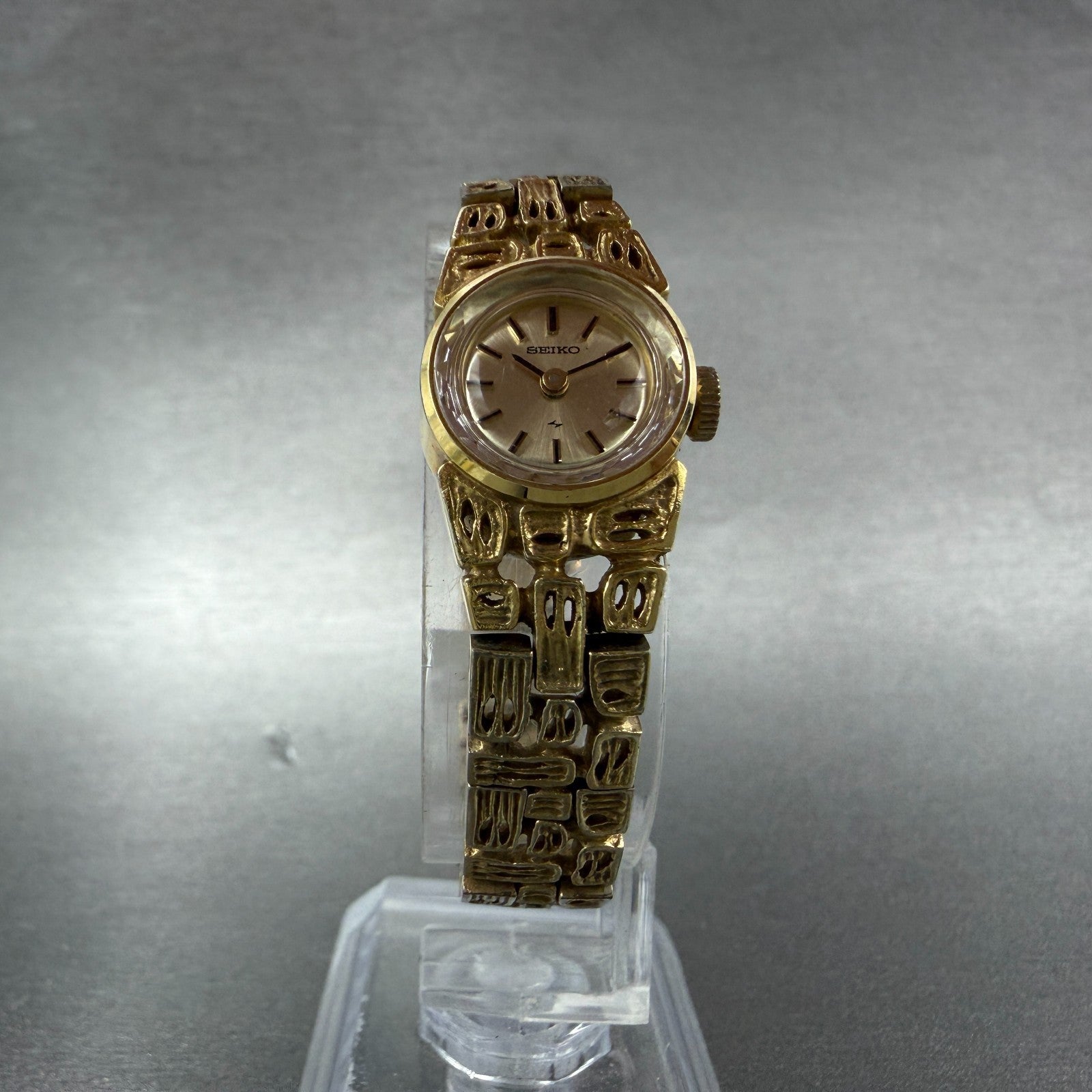 Seiko Watch Women 16mm Silver Dial Gold Tone Manual Round 11-0549 Runs Vintage5