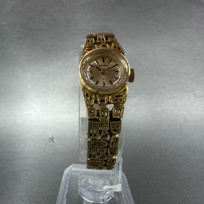 Seiko Watch Women 16mm Silver Dial Gold Tone Manual Round 11-0549 Runs Vintage5