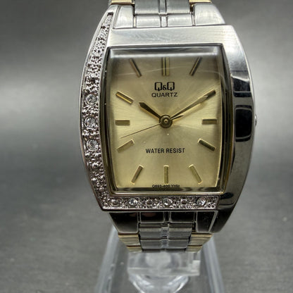 Citizen Q&Q Tank Watch Women 23mm Champagne Dial Silver Tone Rectangle New batt0