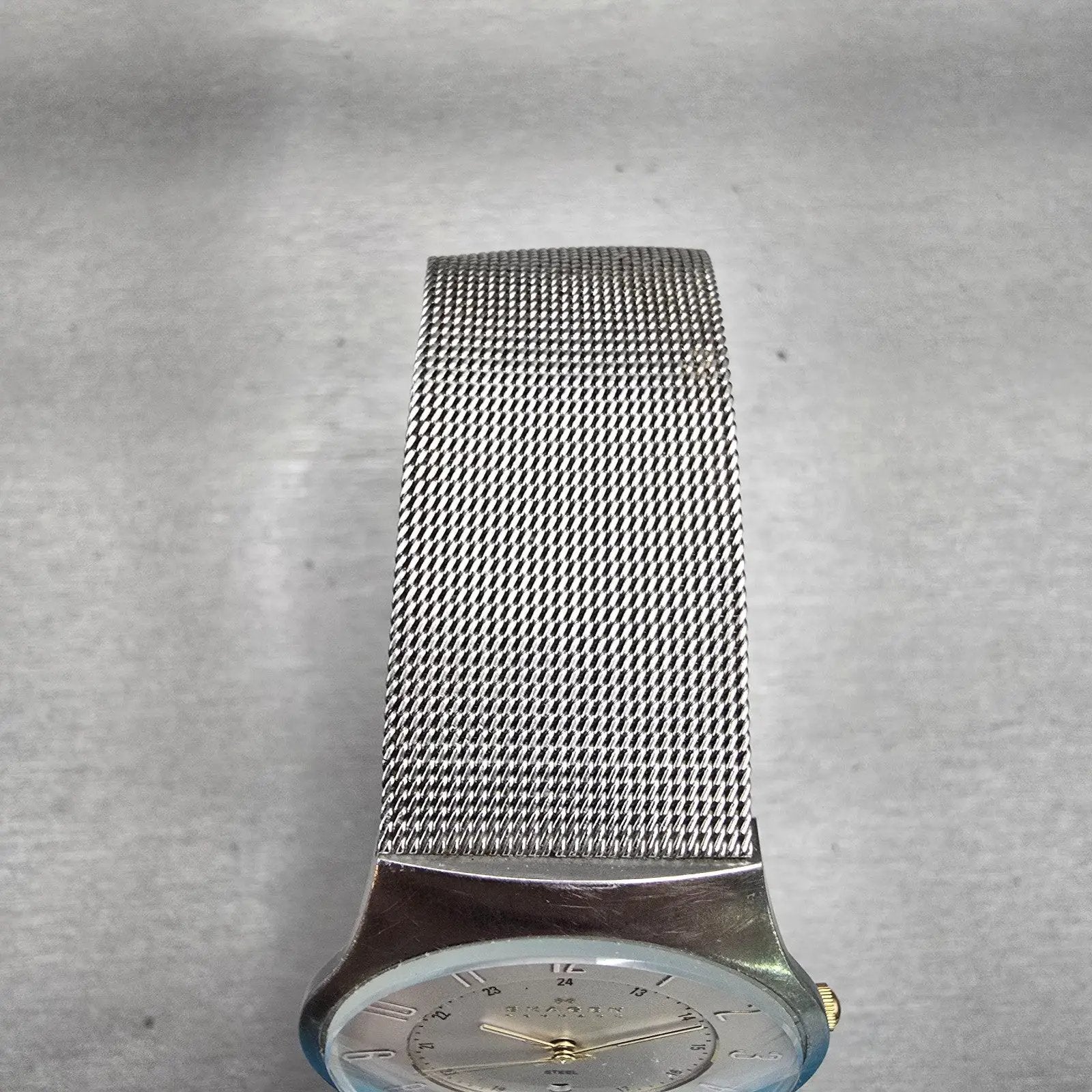 Skagen Steel Watch Men 36mm White Dial Silver Tone Date Round 233XLSGS New Batt4