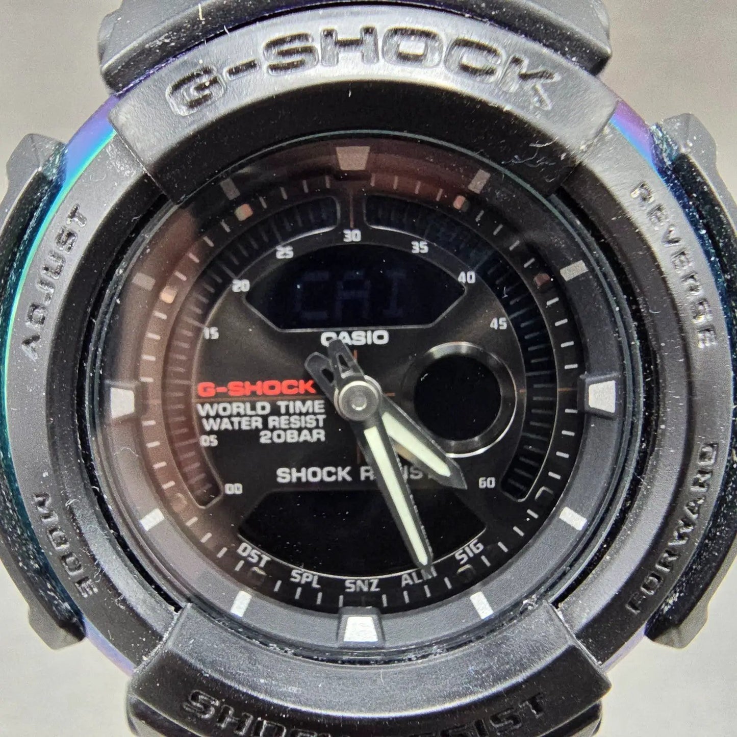 Casio G-Shock G-306X Watch Men 47mm Black Rainbow Alarm Analog Digital New Batt1