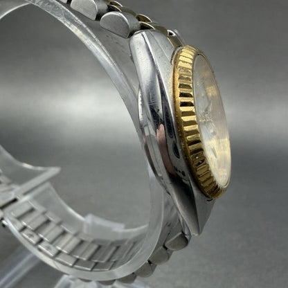 Seiko Watch Women 25mm White Dial Two Tone Daydate Round 7n83-0041 New Batt ZYX3