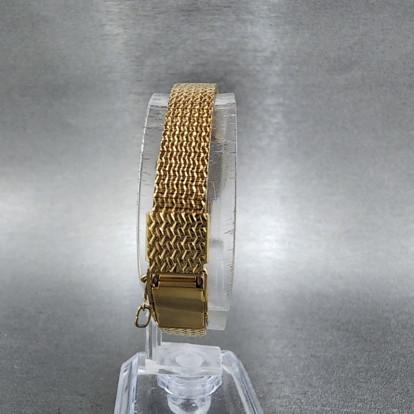 Seiko Tank Watch Women 19mm Black Dial Gold Tone 54215060 New Battery7