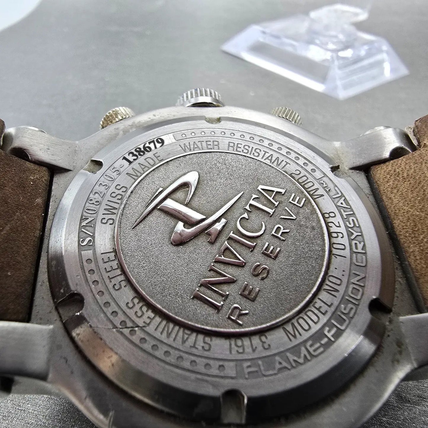 Invicta Reserve Chronograph Dive Watch Men 46mm Silver Dial Steel 10928 New Batt12