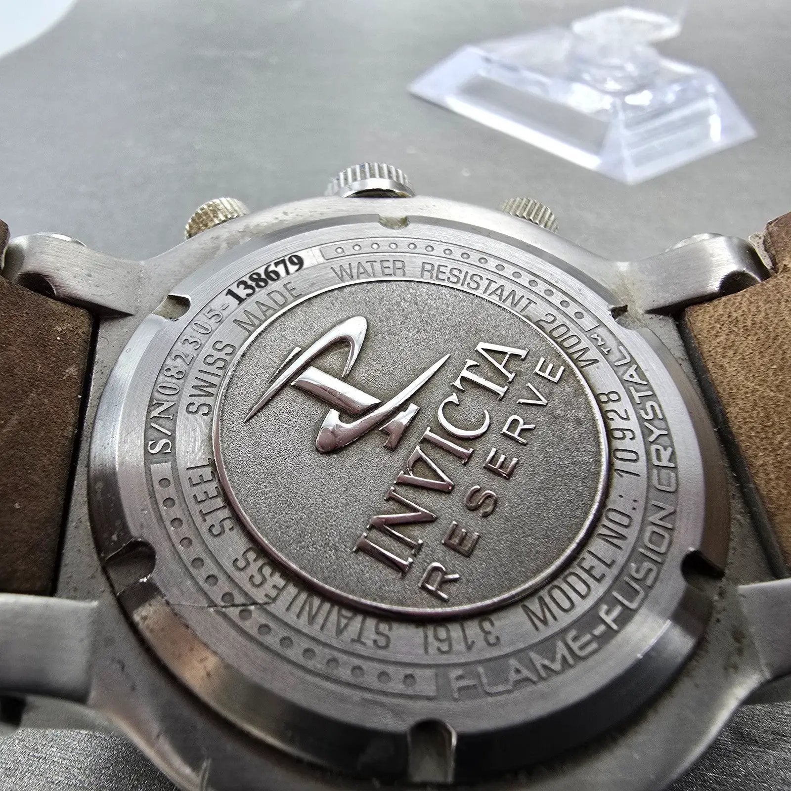 Invicta Reserve Chronograph Dive Watch Men 46mm Silver Dial Steel 10928 New Batt12