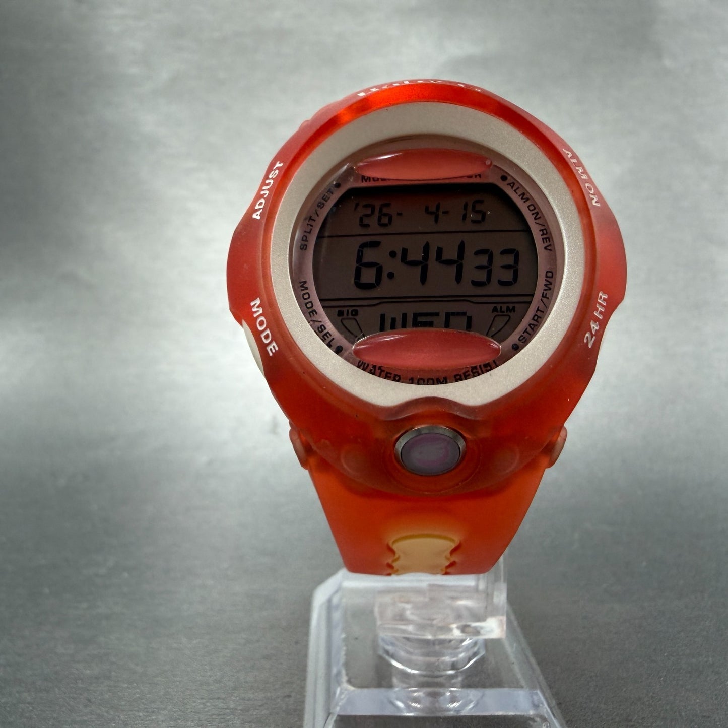 Casio Baby-G BG-163A Watch Women 42mm Orange Digital Round Alarm Chrono New Batt5