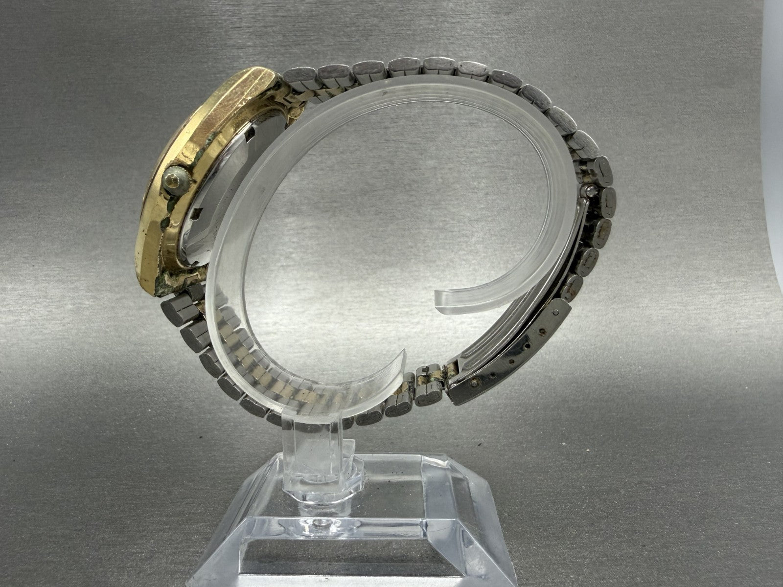 Seiko Automatic Watch Men 38mm Champagne Dial Two Tone Daydate 63098009 Runs6