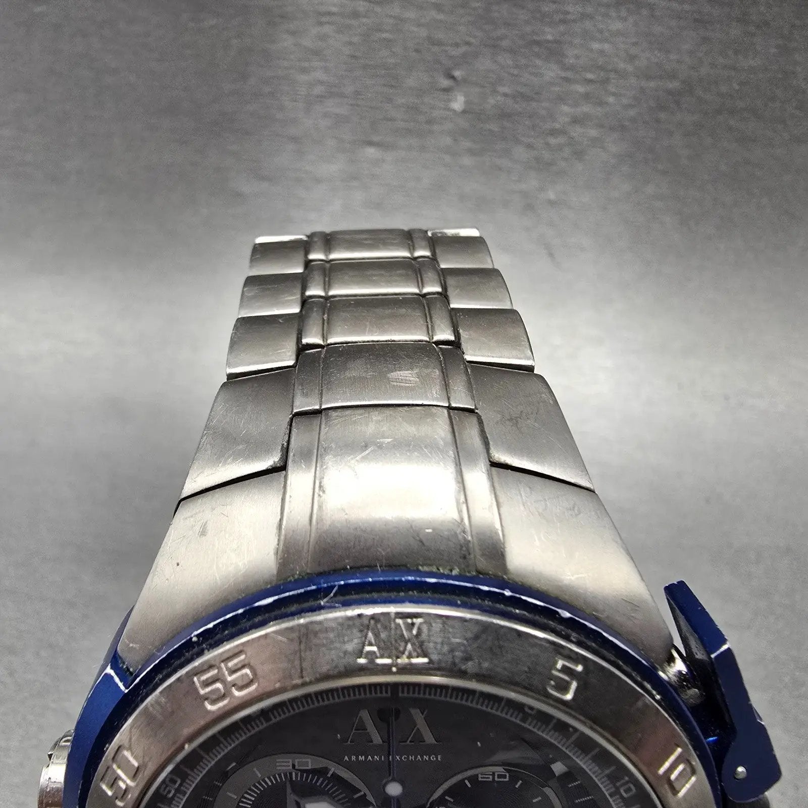 Armani Exchange Chronograph Watch Men 47mm Black Dial Titanium Date New Battery4