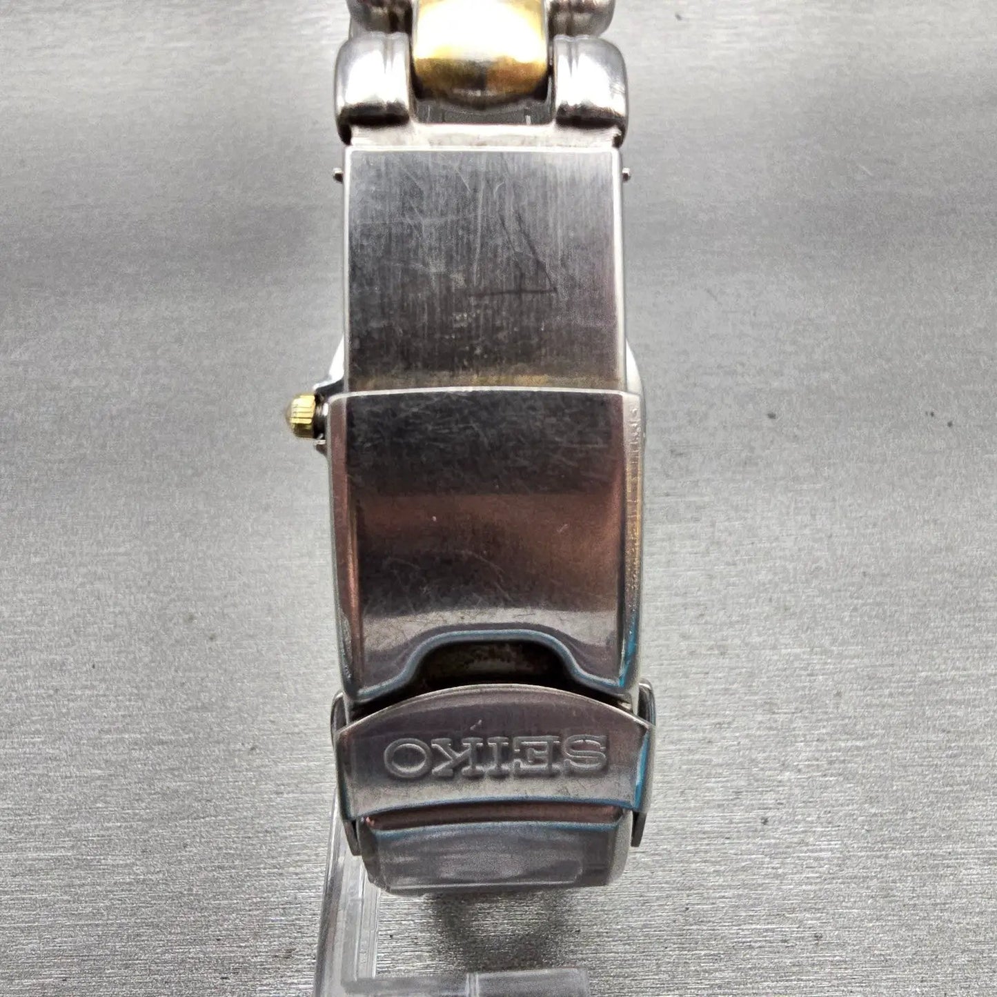 Seiko Scuba Dive Watch Men 38mm Champagne Dial Two Tone Date 7N35-6030 New Batt7