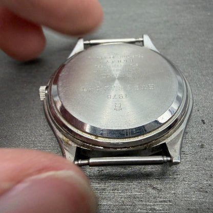 Seiko Type II Watch Men 37mm Silver Dial Silver Tone Daydate 7546-701E PARTS8