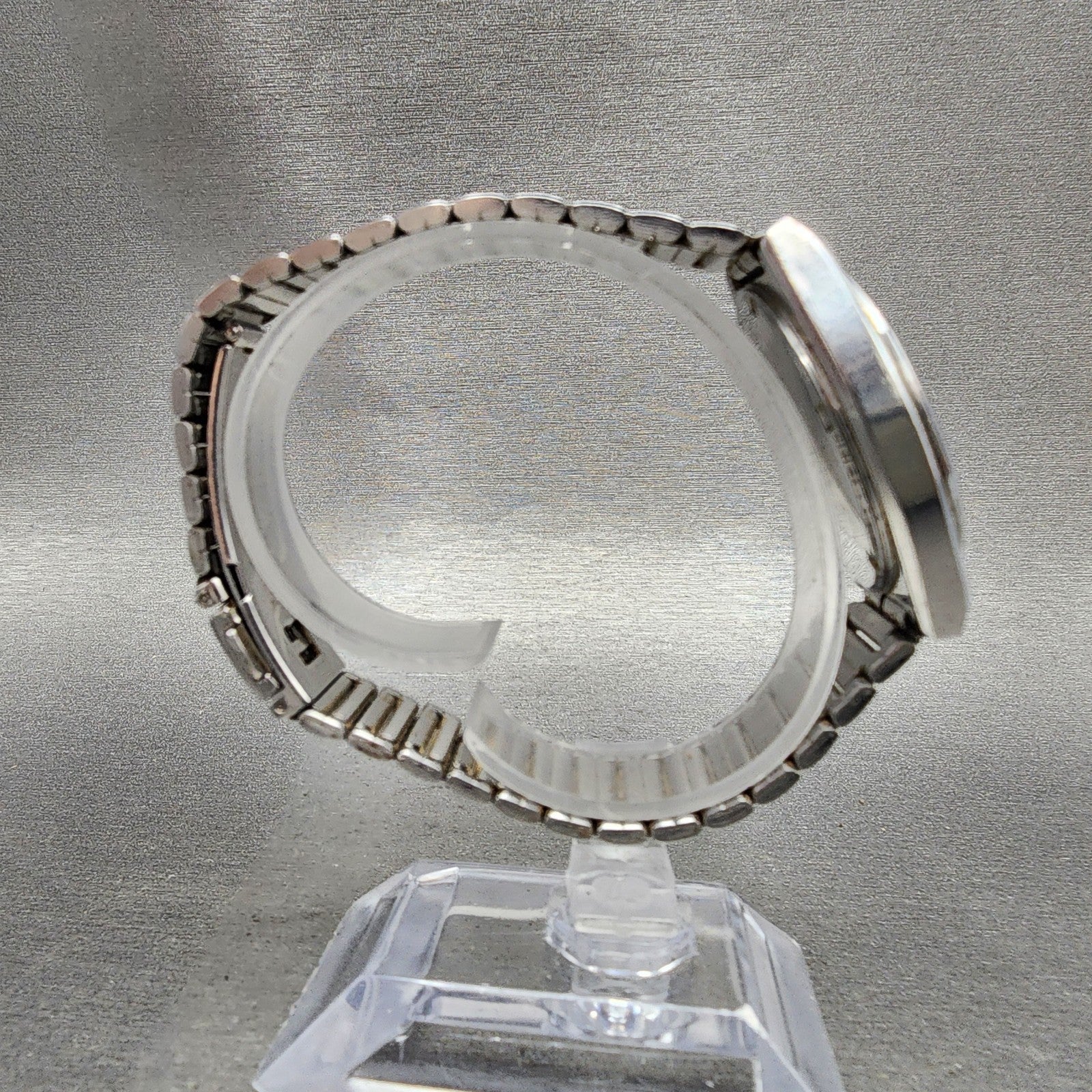 Seiko Silver Wave Watch Men 35mm Black Dial Silver Tone Daydate 64337000 PARTS9