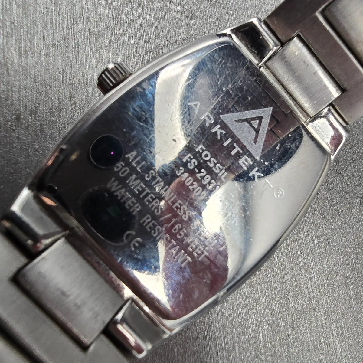 Fossil Arkitekt Tank Watch Men 32mm Blue Dial Silver Date FS-2931 New Battery10
