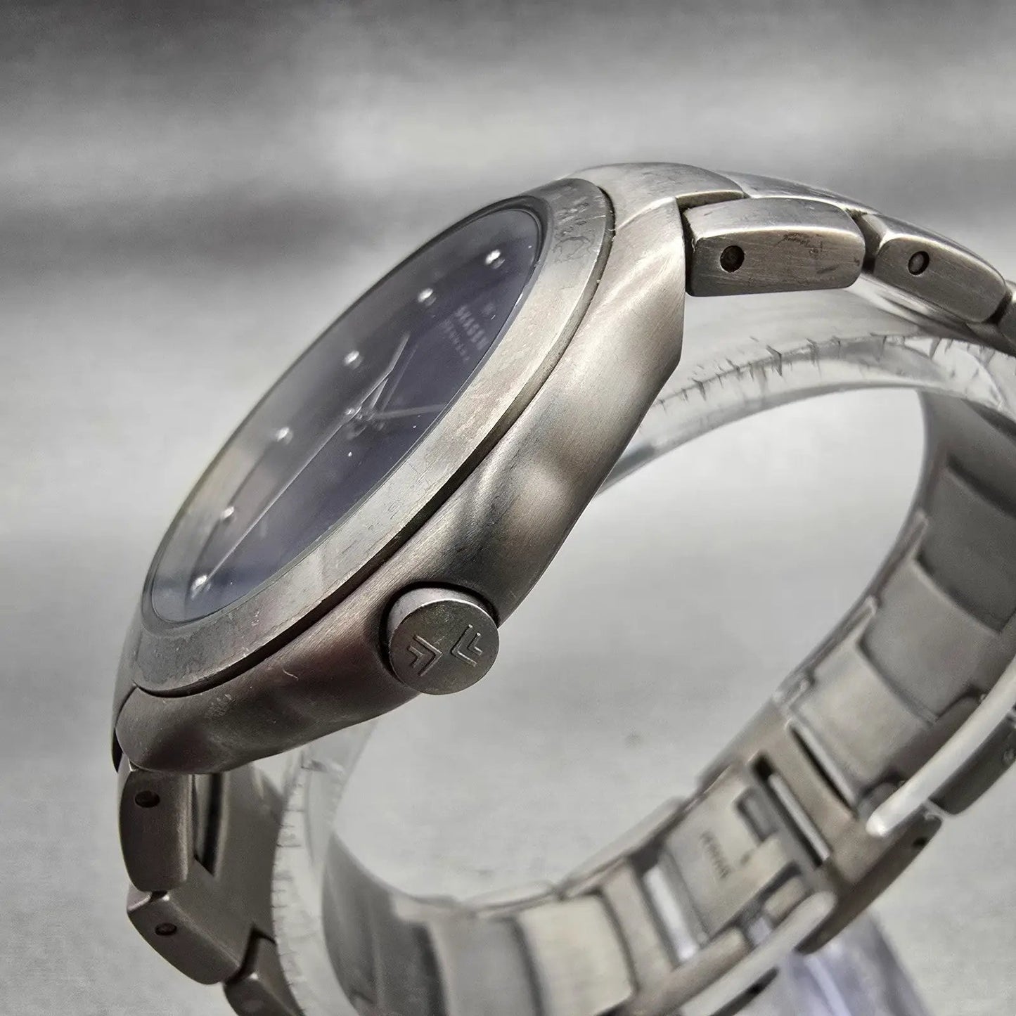 Skagen Watch Women 37mm Purple Dial Titanium Round 283LTXN New Battery 6.25"2