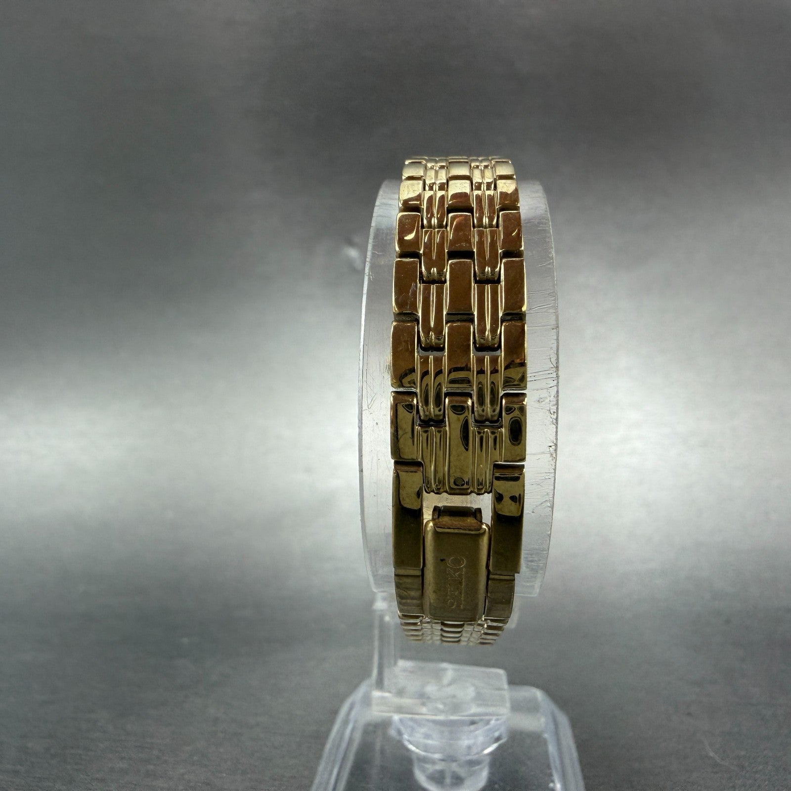 Seiko Tank Watch Women 16mm Champagne Dial Gold Tone 1N01-0FH0 New Battery NHJ7