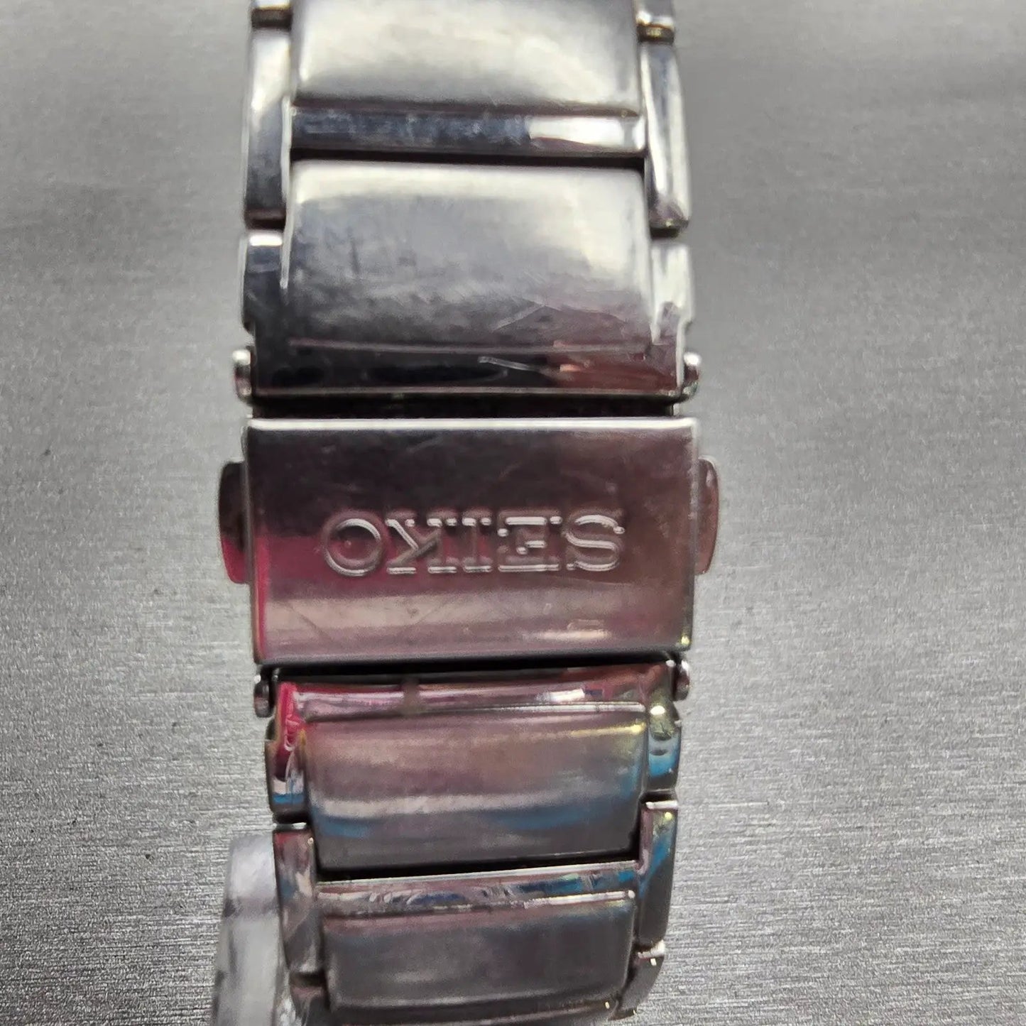 Seiko Watch Men 34mm White Dial Silver Tone Date Rectangle 7N39-0AS0 New Battery7