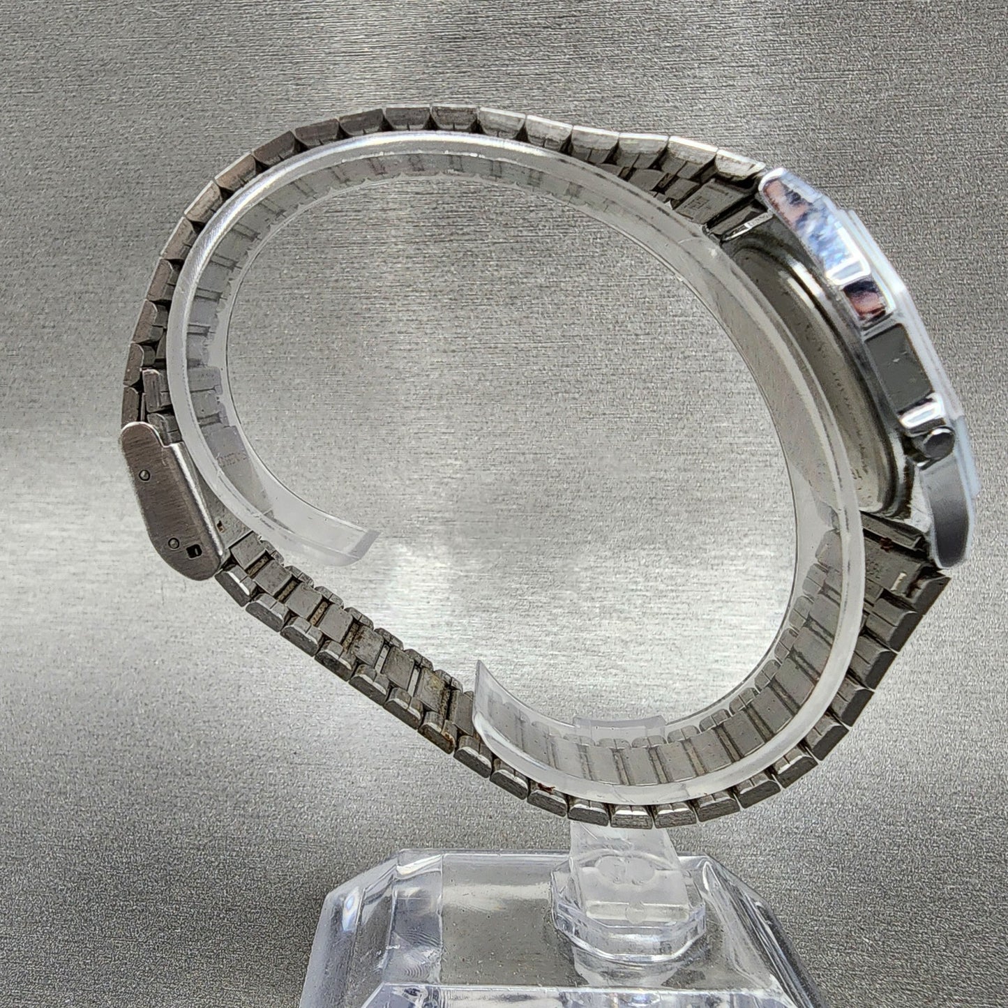 Seiko ALBA Digital Watch Men 31mm LCD Alarm Chrono Silver Tone Y7994750 PARTS9