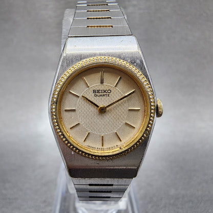 Seiko Watch Women 20mm Silver Dial Two Tone Round 54200059 New Battery0
