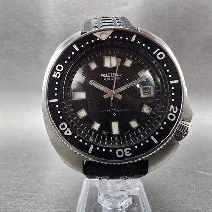 Seiko Captain Willard Dive Watch Men 44mm Black Dial Steel Date 6105-8110 Works5