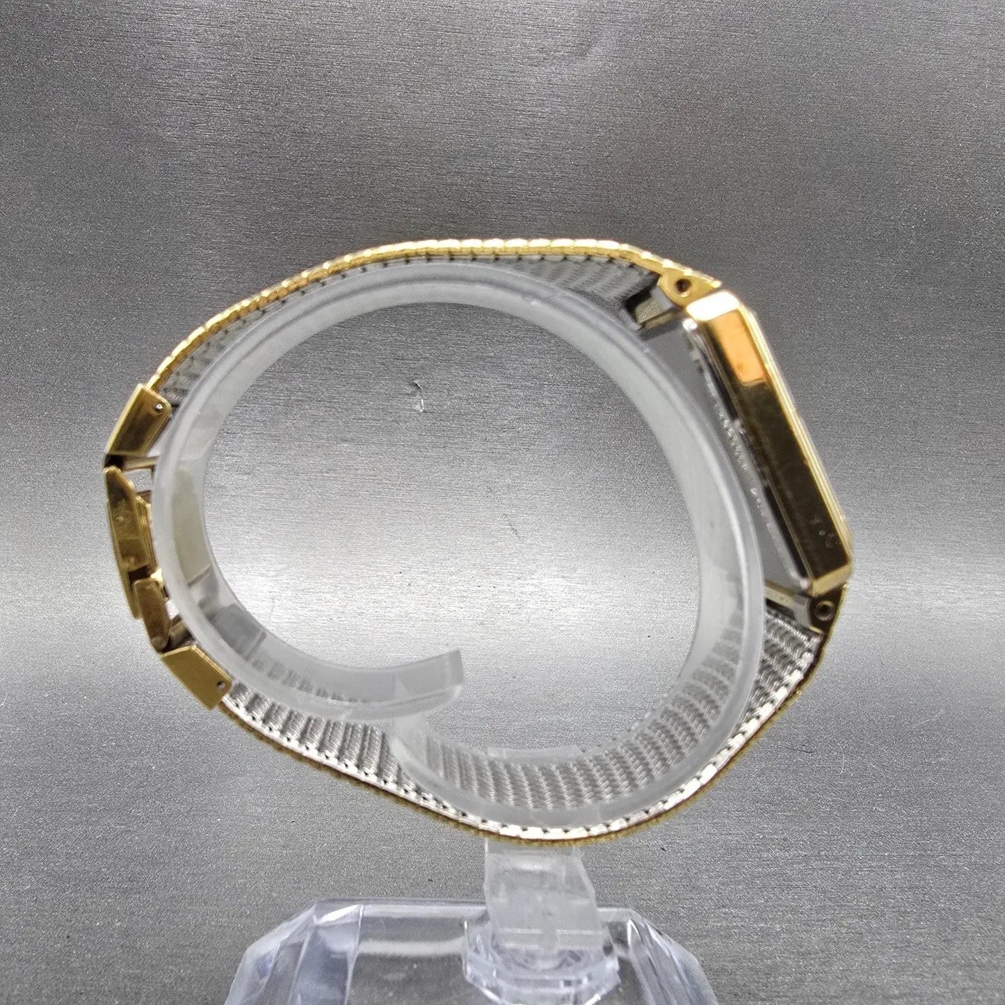 Seiko Tank Watch Unisex 22mm Gold Dial Gold Tone Rectangle E029-5450 PARTS9