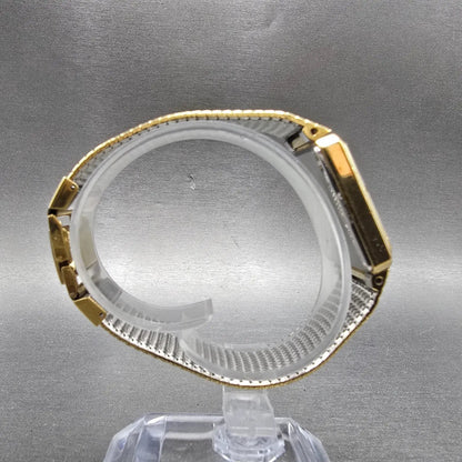 Seiko Tank Watch Unisex 22mm Gold Dial Gold Tone Rectangle E029-5450 PARTS9