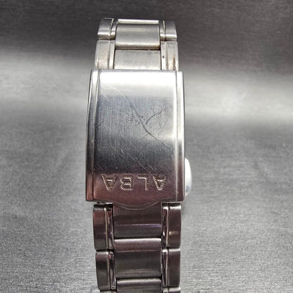 Seiko Alba Watch Men 39mm Luminous Dial Silver Tone Date V732-0S00 New Battery7