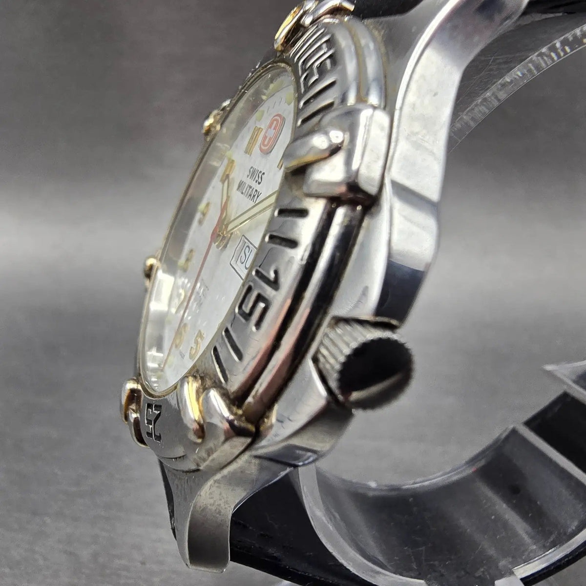 Wenger Swiss Military Watch Men 40mm White Dial Two Tone Daydate New Battery2