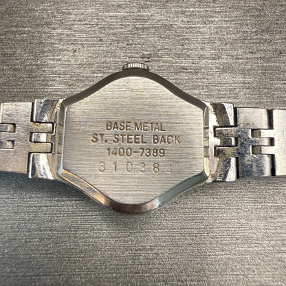 Seiko Watch Women 17mm Silver Dial Silver Tone Oval 1400-7389 New Battery VTG10