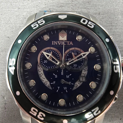 Invicta Pro Diver Chronograph Watch Men 49mm Blue Dial Steel Date 19763 New Batt1