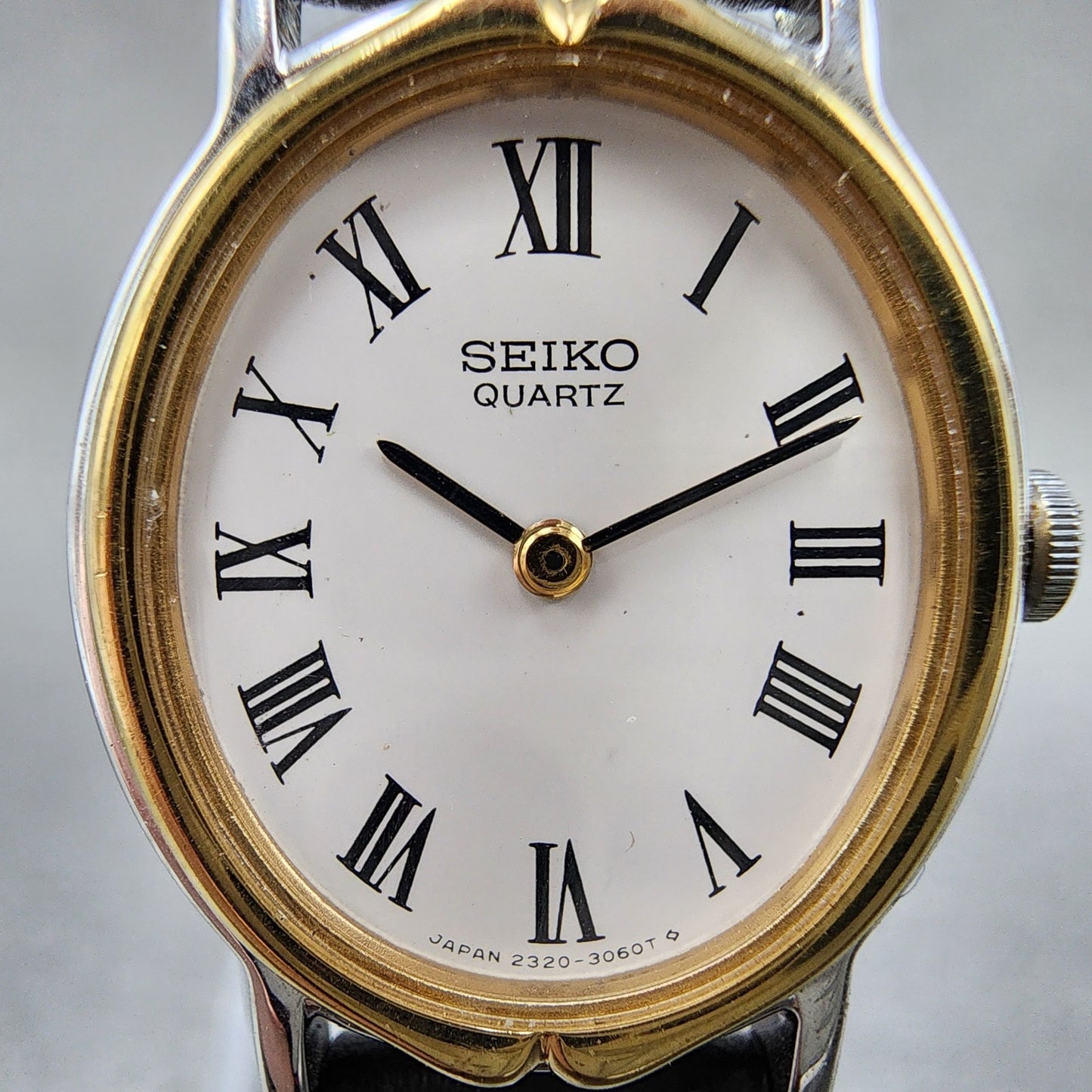Seiko Watch Women 21mm White Dial Two Tone Oval 23206530 New Battery1