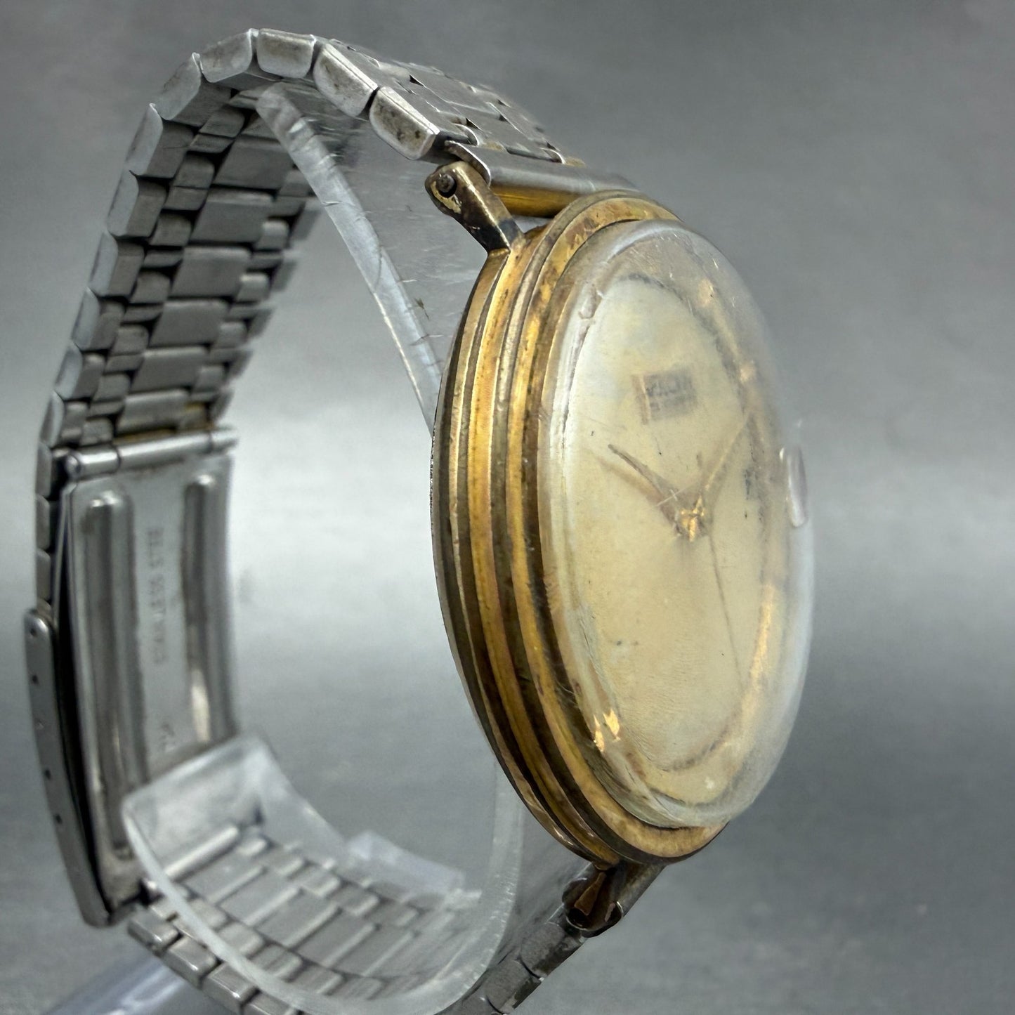 Vulcain Centenary Watch Men 36mm Gold Dial Gold Tone Date Round Automatic READ!!3