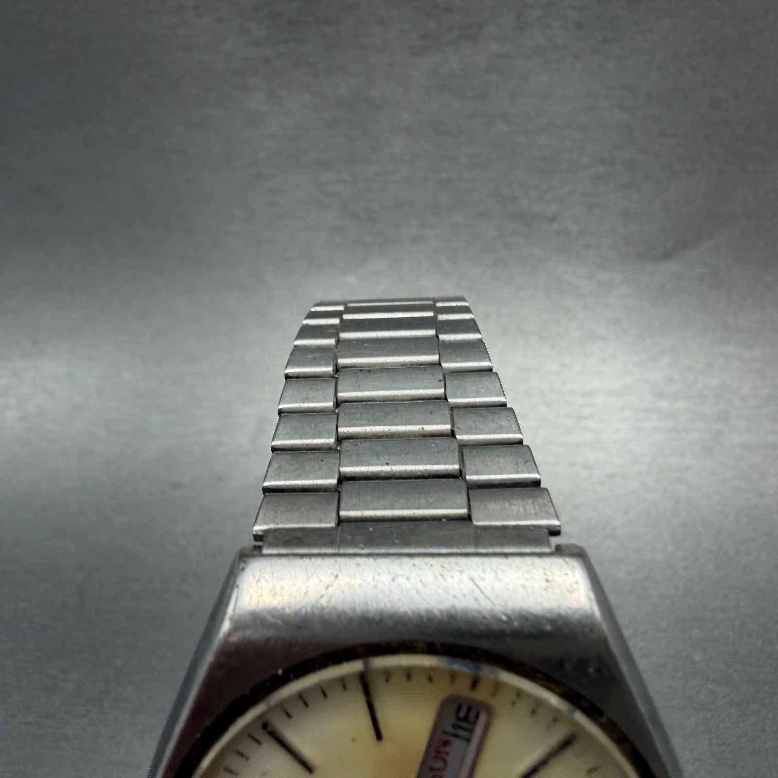 Seiko Type II Watch Men 36mm White Dial Steel READ!!! Daydate 7546-810A New Batt4