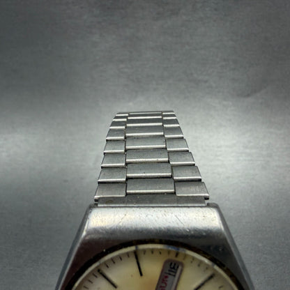 Seiko Type II Watch Men 36mm White Dial Steel READ!!! Daydate 7546-810A New Batt4