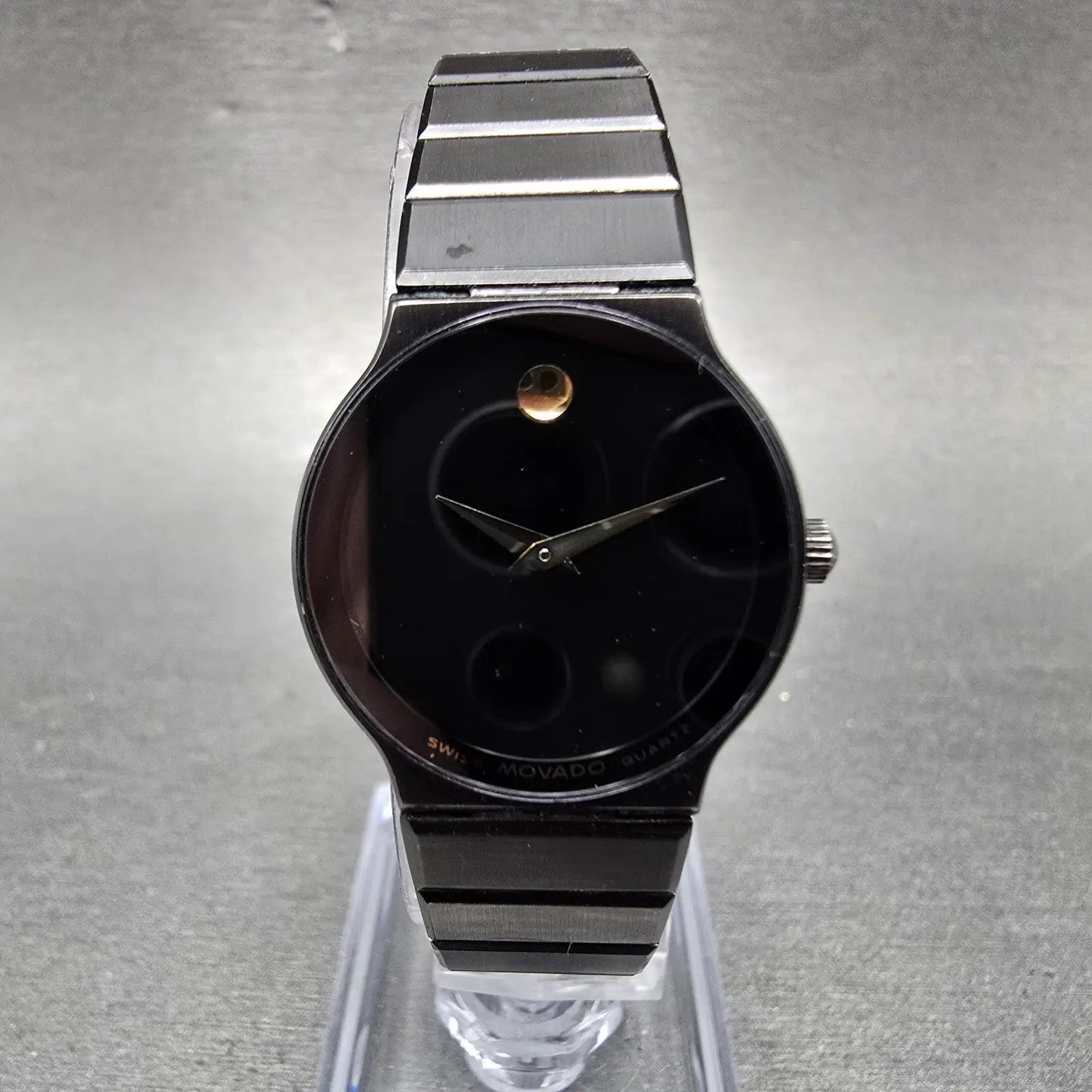 Movado Museum Watch Women 23mm Black Dial Black Tone Round 84.C6.881.2A New Batt0