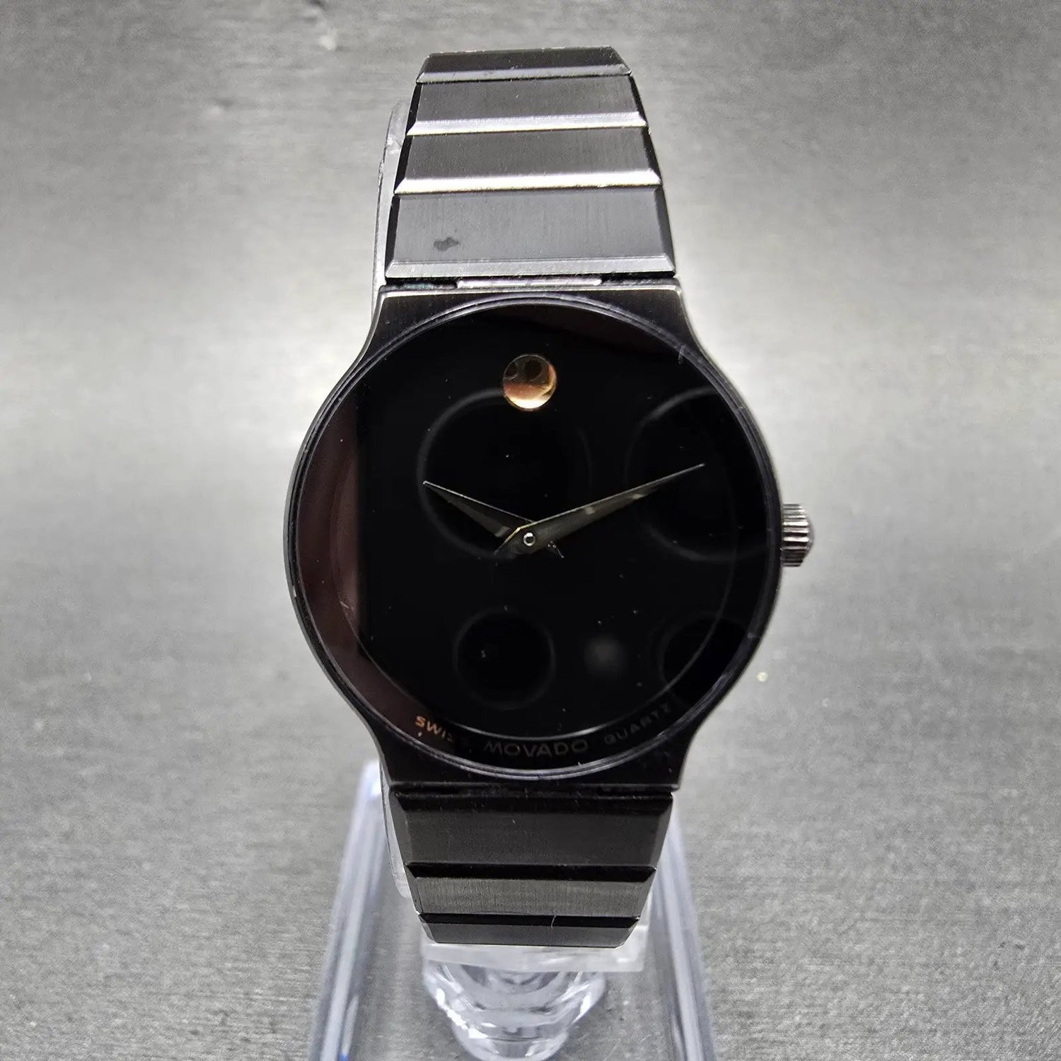 Movado Museum Watch Women 23mm Black Dial Black Tone Round 84.C6.881.2A New Batt0
