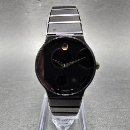 Movado Museum Watch Women 23mm Black Dial Black Tone Round 84.C6.881.2A New Batt0