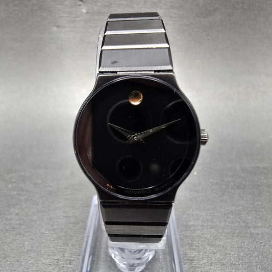 Movado Museum Watch Women 23mm Black Dial Black Tone Round 84.C6.881.2A New Batt0