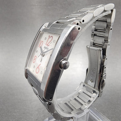 Seiko Lukia Tank Watch Women 24mm Silver Dial Silver Tone 7n820dk0 New Battery2