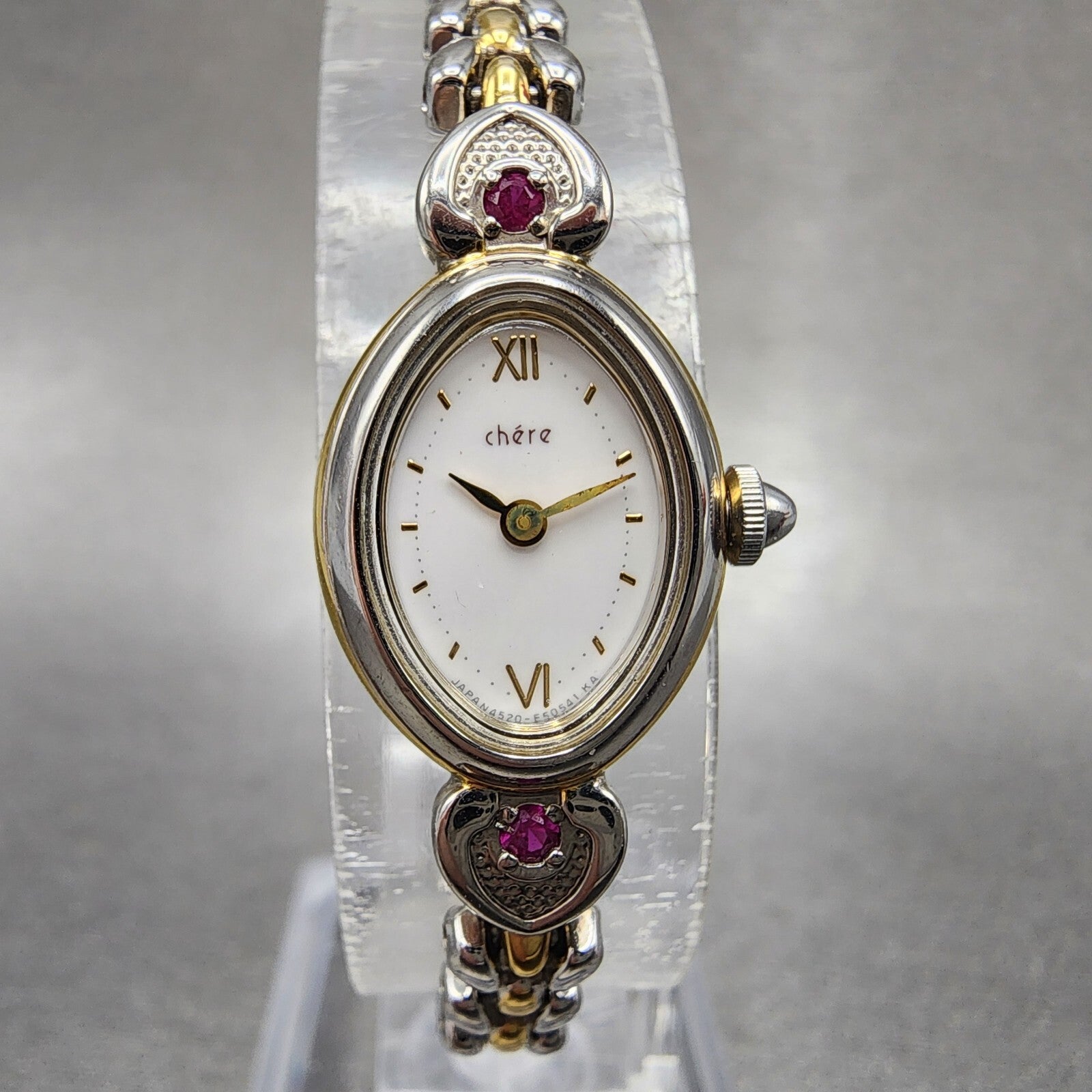 Citizen Chere Watch Women 14mm White Dial Two Tone Oval 4520E50538 New Battery0