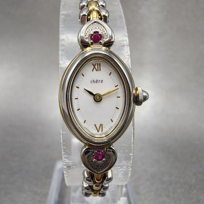 Citizen Chere Watch Women 14mm White Dial Two Tone Oval 4520E50538 New Battery0