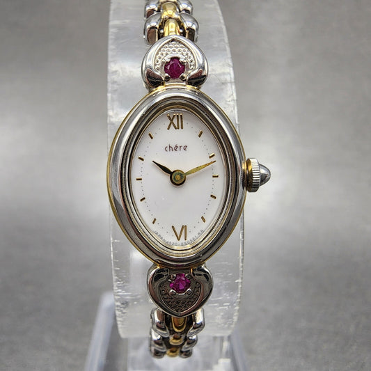 Citizen Chere Watch Women 14mm White Dial Two Tone Oval 4520E50538 New Battery0