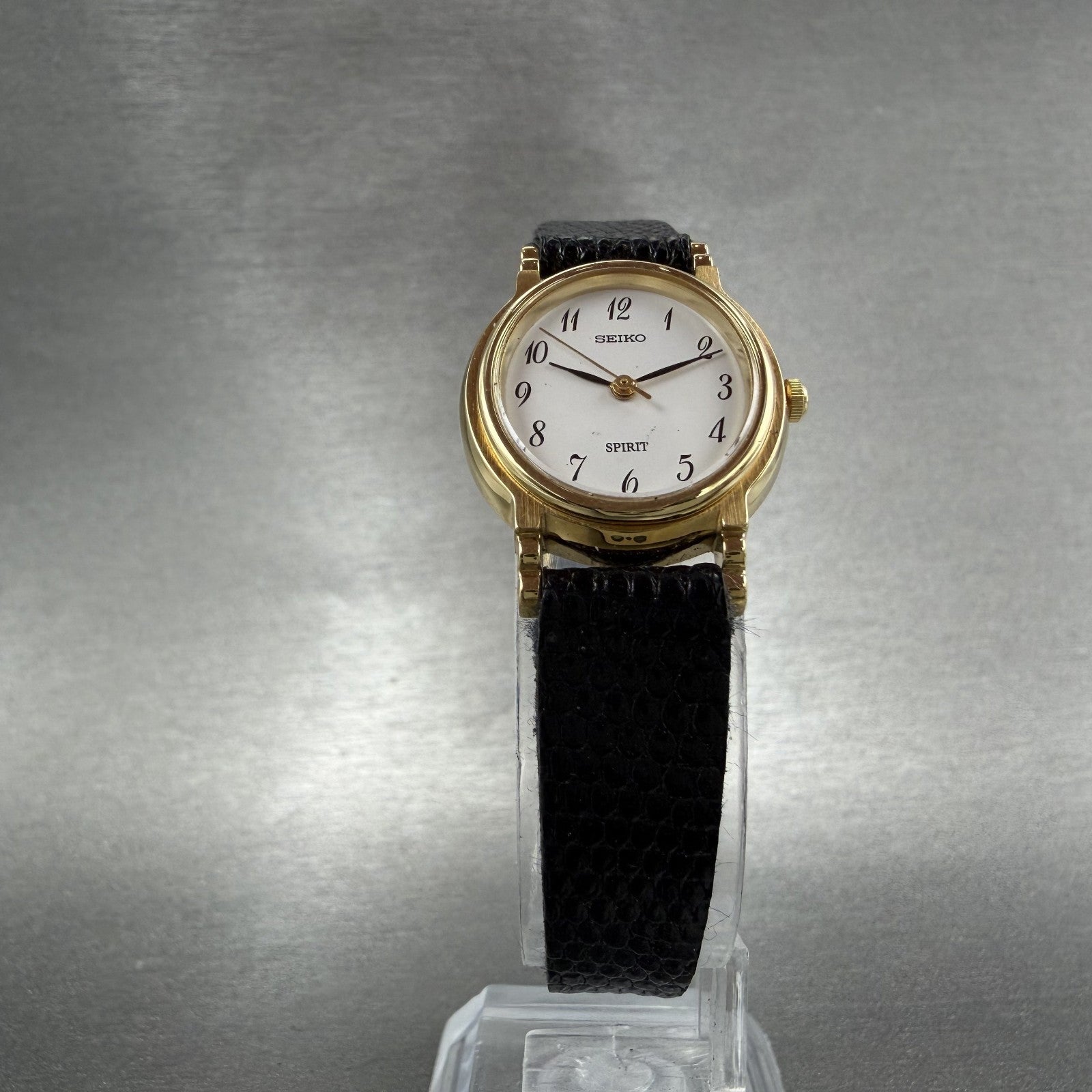 Seiko Spirit Watch Women 22mm White Dial Gold Tone 1f21-5b50 New Battery5