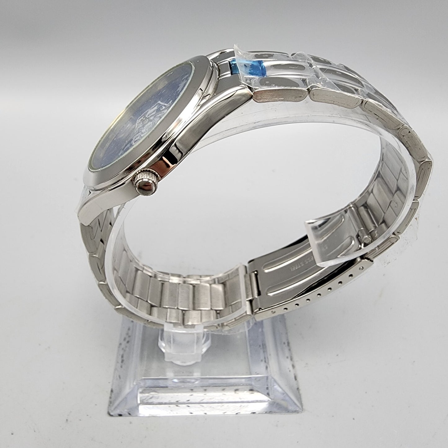 Bulova TFX Watch Men 37mm Blue Dial Steel Round New battery UNH Hockey 36B04