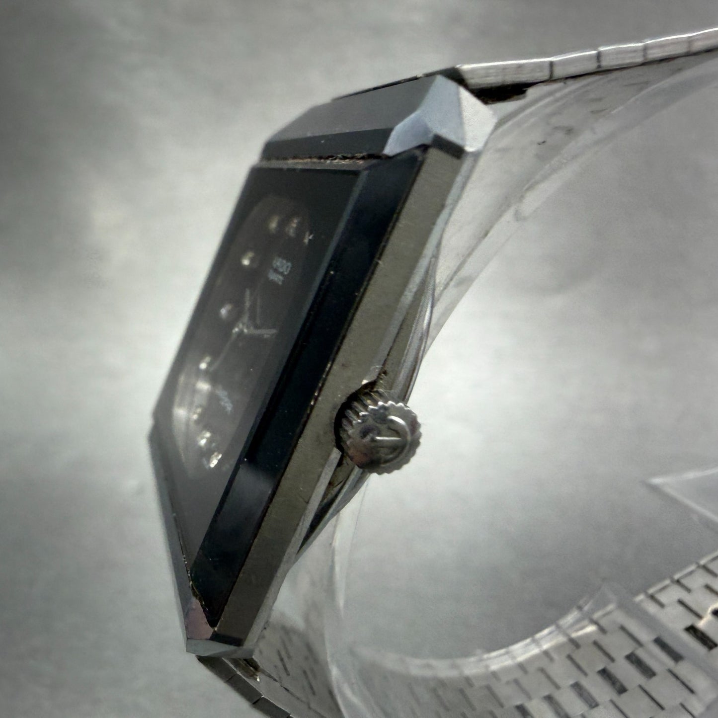 Rado Diastar Watch Men 30mm Black Dial Tungsten Case Date Rectangle New Battery2