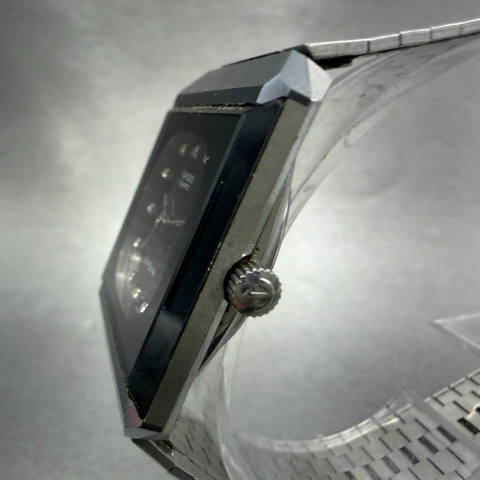 Rado Diastar Watch Men 30mm Black Dial Tungsten Case Date Rectangle New Battery2