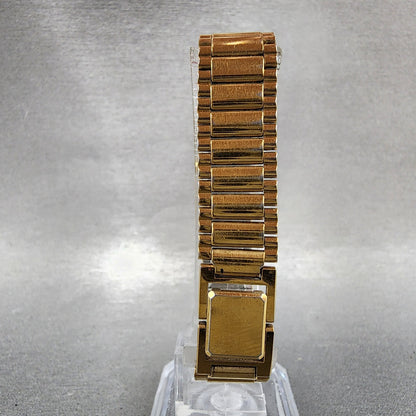 Seiko Tank Watch Women 13mm Champagne Dial Gold Tone 1e205519 New Battery7