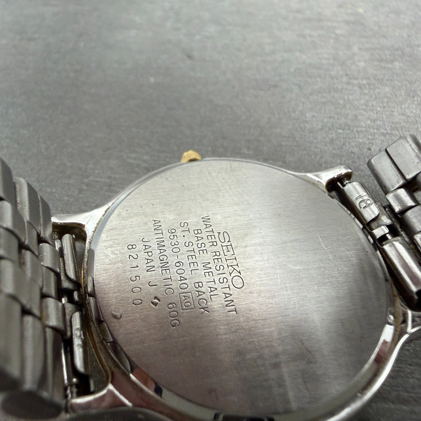 Seiko Dolce Watch Men 31mm White Dial Two Tone Round 9530-6040 New Battery9