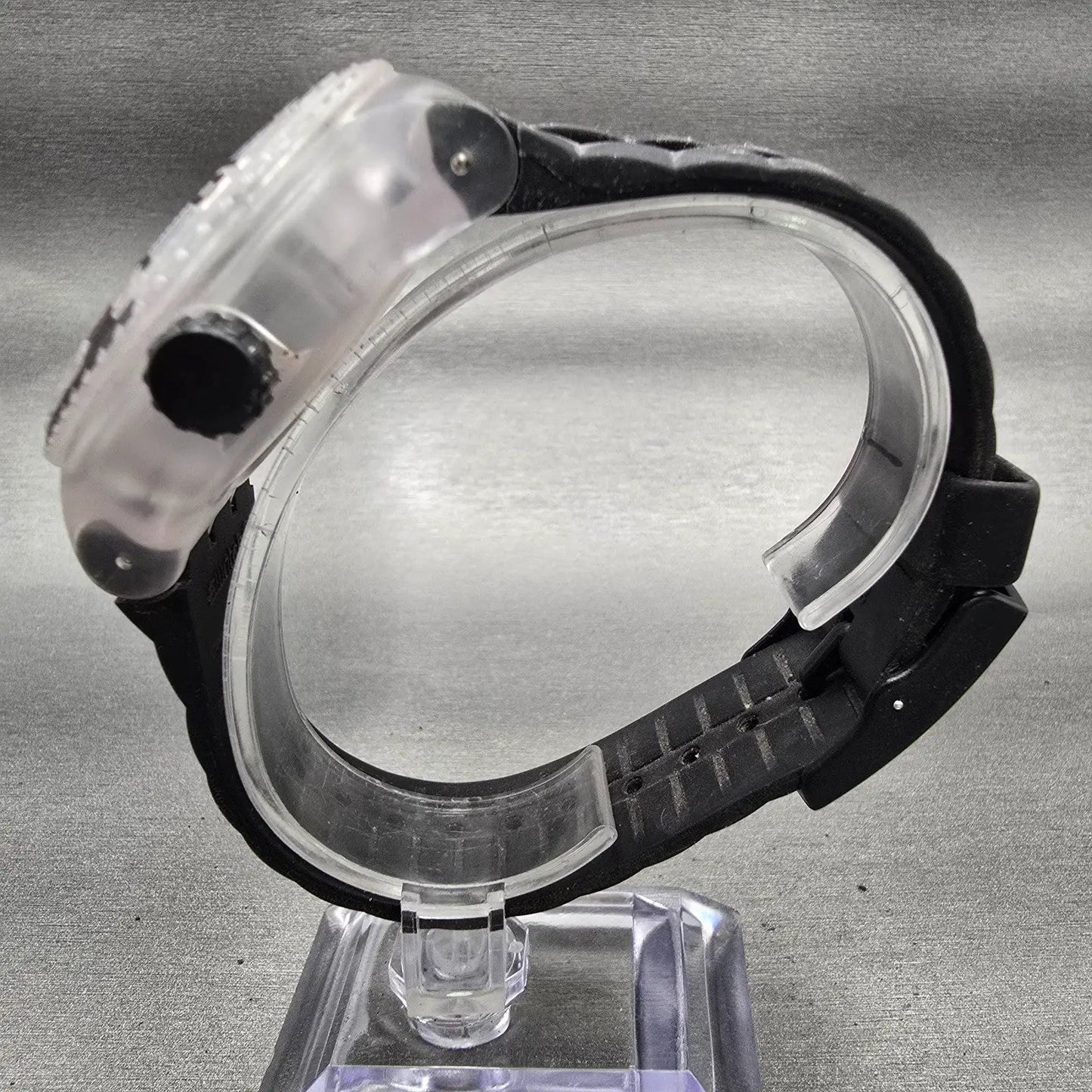 Swatch Scuba Libre Stormy watch Men 44mm Black Dial Clear Date SUUK400 New BattG6